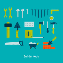 Vector flat icon tools