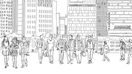  People and tourists inLondon, Sketch 