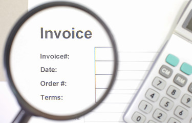 Close - up Detail of Business Document Invoice..