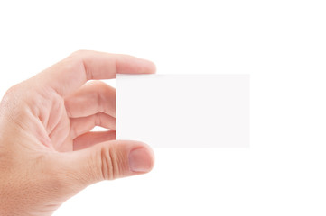 Obraz premium Blank Business Card in Hand