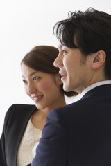 記念撮影をする家族