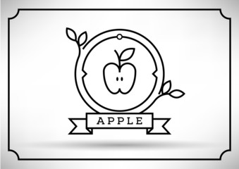 Linear Apple Vector Icon