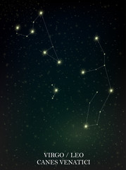 Virgo, Leo and Canes Venatici constellation