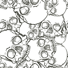 Skull seamless pattern