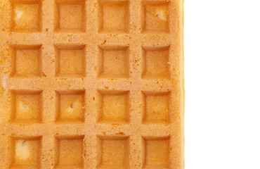 Close - up Delicious sweet waffle for background use .