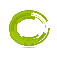 Green tech circle. Vector.