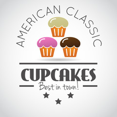 American classic cupcakes. Vector art.