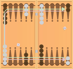Direction of movement of chips backgammon