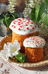 Celebratory Easter bread and spring flowers