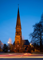 Germany, local church at night