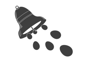 Sticker cloche avec oeufs de pâques