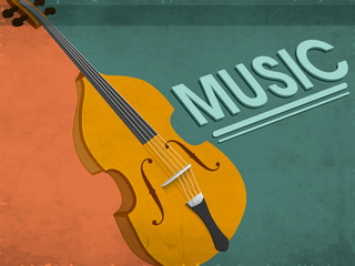 Vintage musical background with guitar.