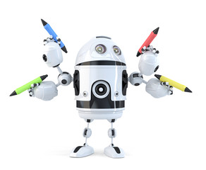 Multitasking concept. Isolated. Clipping path