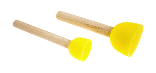 Stencil brushes with wood handles