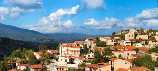 Fototapeta na wymiar Vofou village panorama. Cyprus