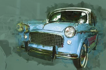 Selbstklebende Fototapeten Vintage car drawn illustration © kirill_makarov