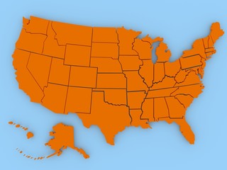 USA map in red