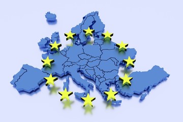 European Union in blue and yellow