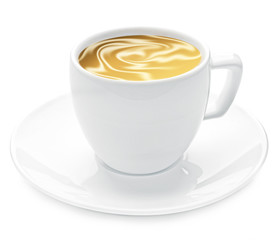 Cup of coffee isolated on white