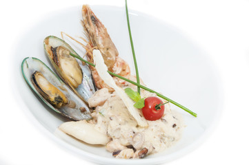 salad with vegetables and seafood