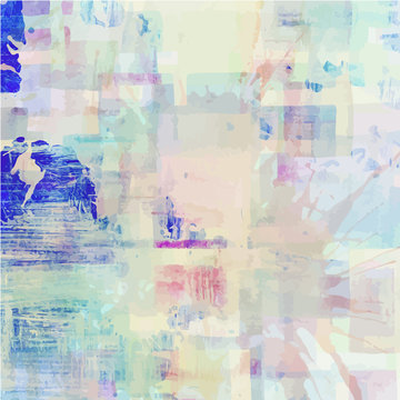 Pattern of colorful abstract watercolor geometric shapes. Vector
