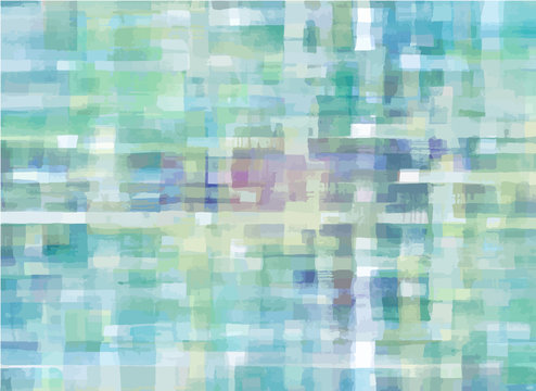 Pattern of colorful abstract watercolor geometric shapes. Vector