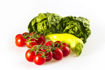 Vegetables on a white background