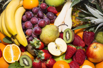 background of fresh fruits