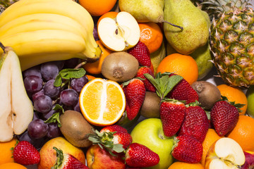 background of fresh fruits