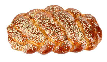 Loaf of fresh bread isolated on white