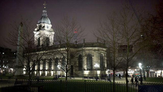 Saint Phillip's Cathedral at night - Birmingham, UK