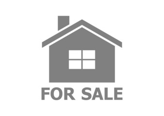 Grey house icon on white background