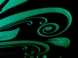 Highlighted laser engraving on glass surface