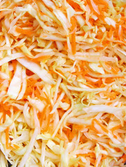 salad (coleslaw) of red cabbage and carrots