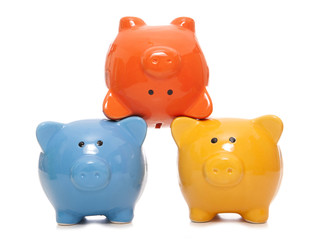 three piggy banks