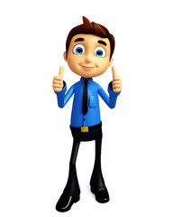 Businessman with thumbs up pose