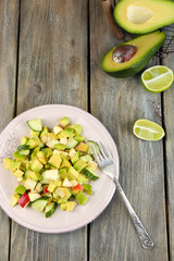 Salad with apple and avocado