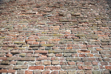 Naklejka premium red brick wall texture grunge background of interior