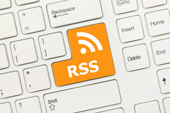 White conceptual keyboard - RSS (key with logotype)