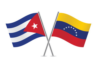 Cuban and Venezuela flags. Vector illustration.