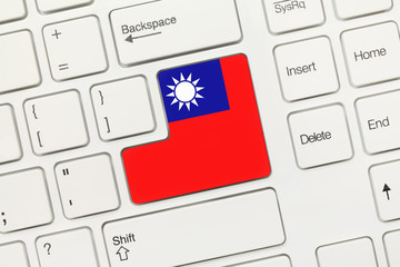 White conceptual keyboard - Taiwan (key with flag)