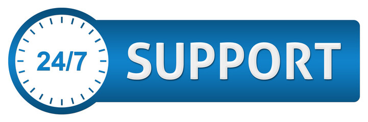 Support With Clock Blue Horizontal