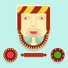 Set of ethnic objects