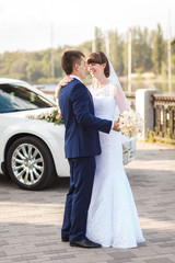Naklejka premium near wedding car