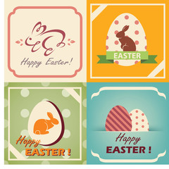 vintage easter cards set, easter background in retro style