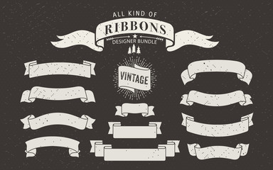 Vintage styled ribbons and design elements