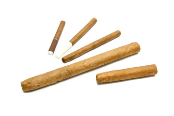different cigars and cigarillos