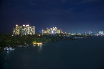 nassau, bahamas at night