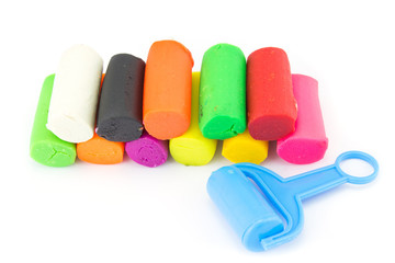 Nature Plasticine play dough modeling clay isolated over white