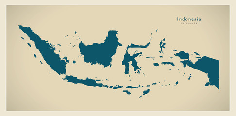 Fototapeta premium Modern Map - Indonesia ID